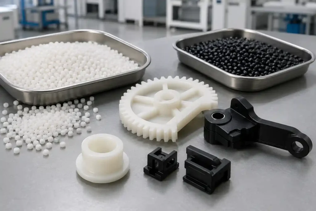 POM material for precision automotive injection molded components