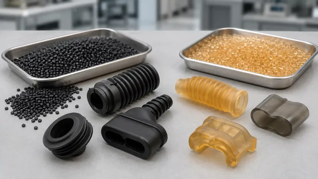 TPE and TPU for flexible automotive molded components
