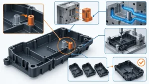 Conceptual automotive mold change impact map from part revision to insert cooling gauge trial and approval