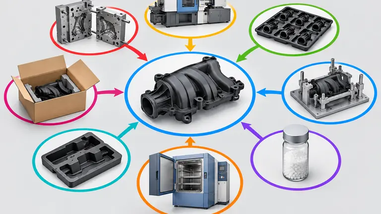 Automotive molded part connected to sampling, testing, packaging and change-related cost scope
