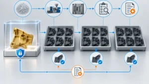 Approved reference sample compared with repeat production lots under traceability and change control