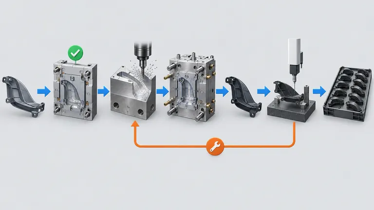Tooling pathway from CAD and mold manufacture through T1, correction, inspection and production release